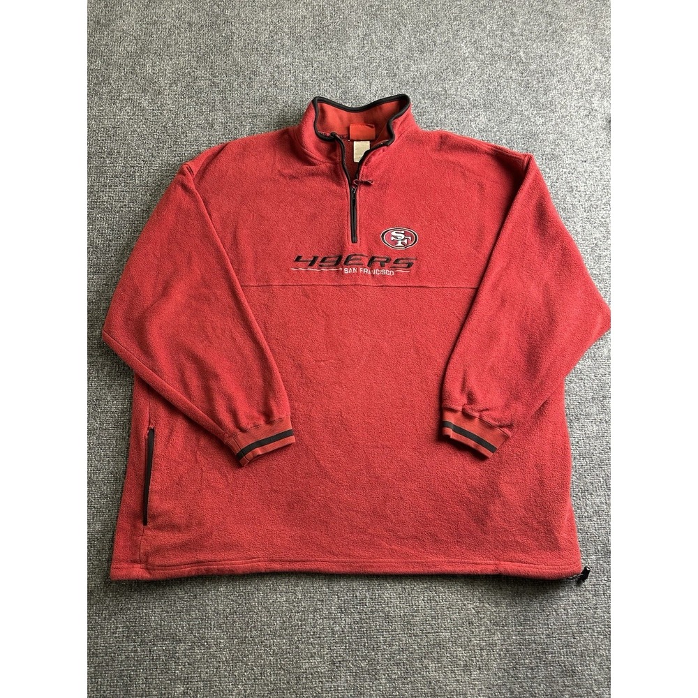 Mens NFL San Francisco 49ers Fleece Quarter Zip Pullover, Size 4XL